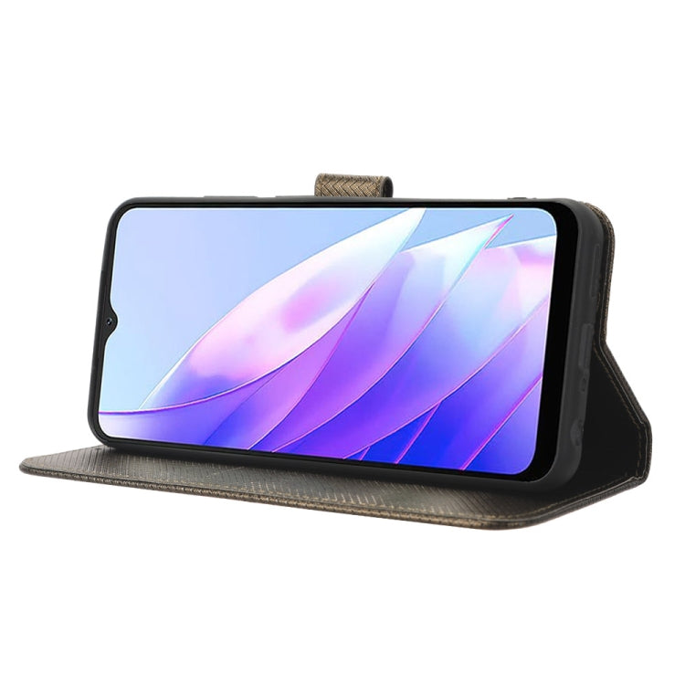 For Blackview A52 / A52 Pro Diamond Texture Leather Phone Case(Brown) - More Brand by PMC TechLife | Online Shopping South Africa | PMC TechLife | Buy Now Pay Later Mobicred