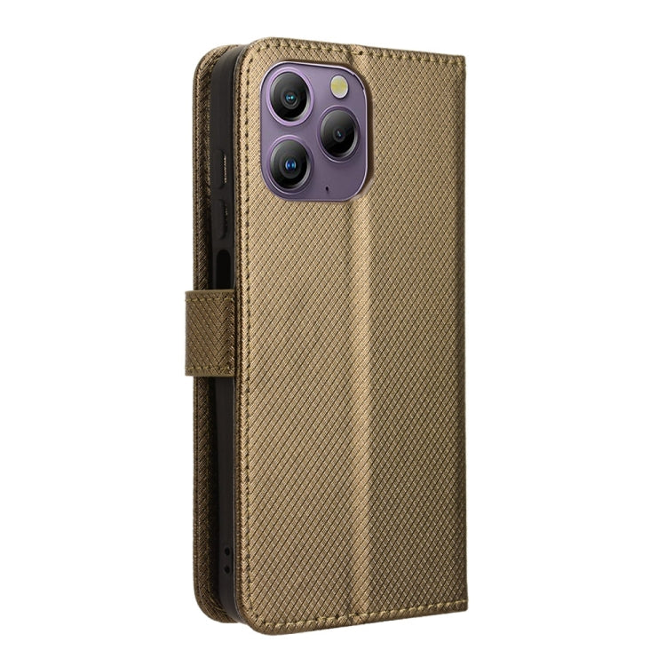 For Blackview A96 Diamond Texture Leather Phone Case(Brown) - More Brand by PMC TechLife | Online Shopping South Africa | PMC TechLife