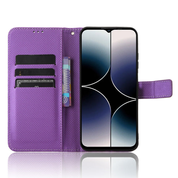 For Ulefone Note 16 Pro Diamond Texture Leather Phone Case(Purple)