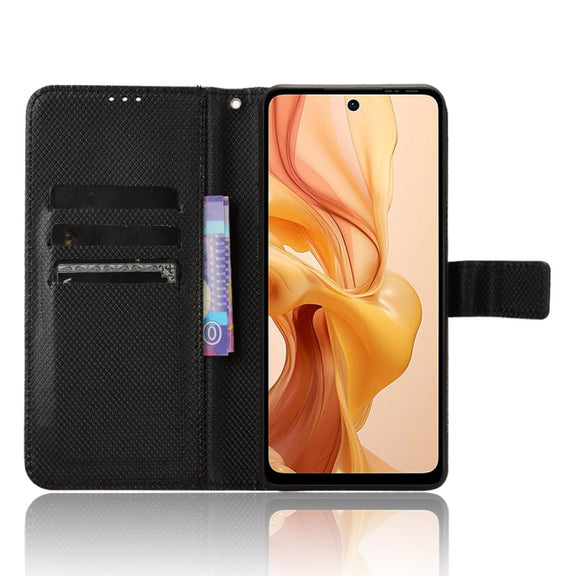 For Ulefone Note 18 Ultra Diamond Texture Leather Phone Case(Black)