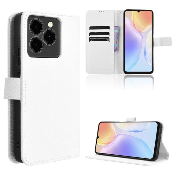 For Ulefone Note 20 Pro Diamond Texture Leather Phone Case(White)