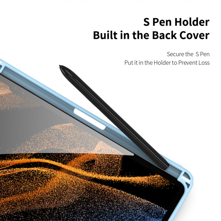 For Samsung Galaxy Tab S9 Ultra DUX DUCIS TOBY Series Antiskid Leather Tablet Case with Sleep / Wake-up Function(Blue)