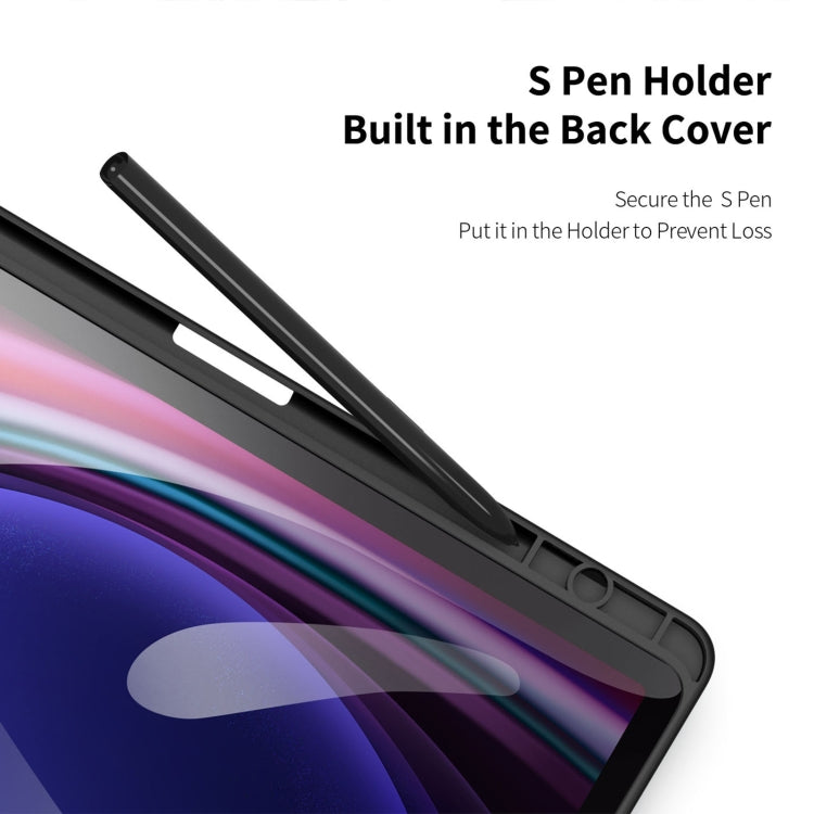 For Samsung Galaxy Tab S10 FE / S9 FE / S9 DUX DUCIS TOBY Series Antiskid Leather Tablet Case with Sleep / Wake-up Function(Black) - free shipping - PMC Jewellery - Order now!