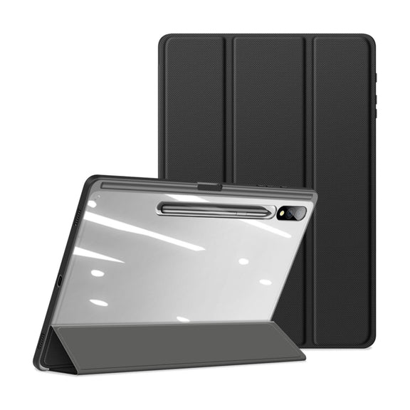 For Samsung Galaxy Tab S10+ DUX DUCIS TOBY Series Antiskid Leather Tablet Case with Sleep / Wake-up Function(Black)