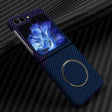 For Samsung Galaxy Z Flip5 Carbon Fiber Texture MagSafe Magnetic Phone Case(Blue Purple) - Galaxy Z Flip5 Cases by PMC TechLife | Online Shopping South Africa | PMC TechLife