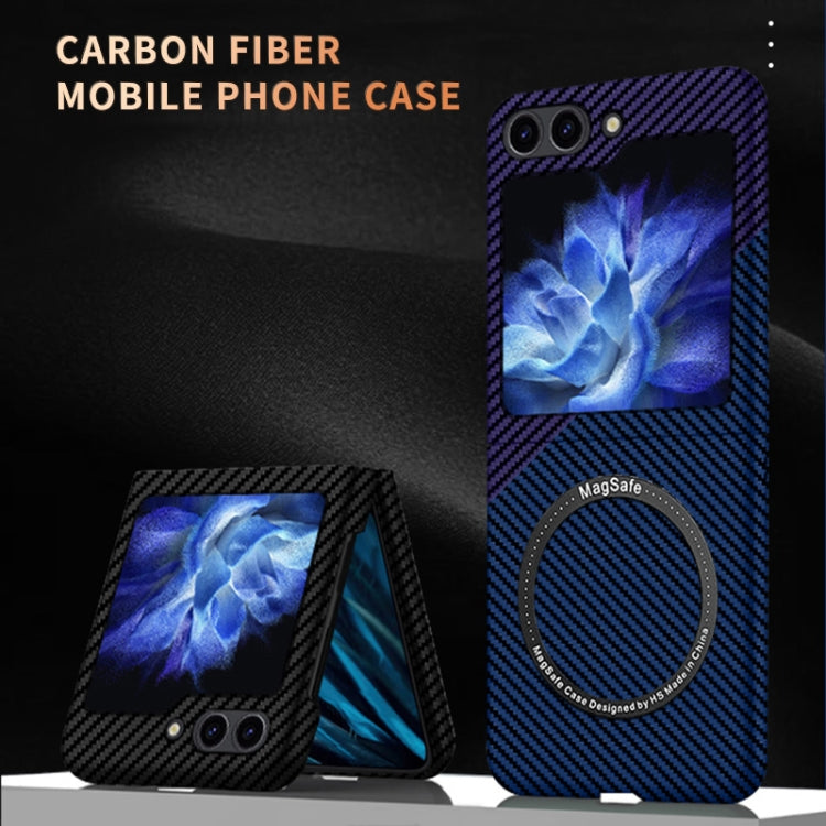 For Samsung Galaxy Z Flip5 Carbon Fiber Texture MagSafe Magnetic Phone Case(Red)