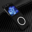 For Samsung Galaxy Z Flip5 Carbon Fiber Texture MagSafe Magnetic Phone Case(Black) - Galaxy Z Flip5 Cases by PMC TechLife | Online Shopping South Africa | PMC TechLife