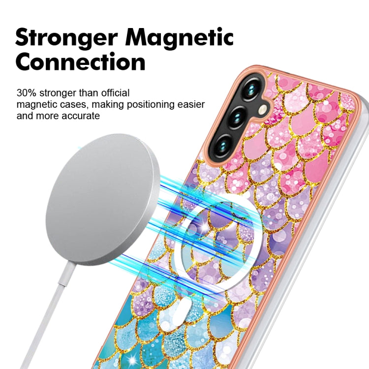 For Samsung Galaxy A34 5G Marble Pattern Dual-side IMD Magsafe TPU Phone Case(Colorful Scales) - free shipping - PMC TechLife - Order now!
