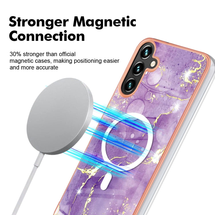 For Samsung Galaxy A54 5G Marble Pattern Dual-side IMD Magsafe TPU Phone Case(Purple 002) - Galaxy Phone Cases by PMC TechLife | Online Shopping South Africa | PMC TechLife