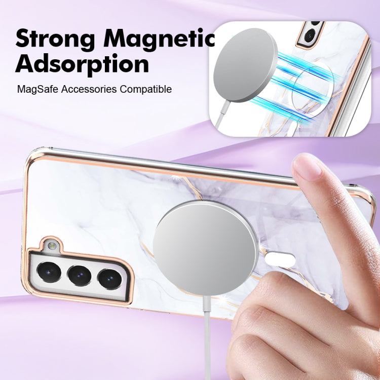 For Samsung Galaxy S21 FE 5G Marble Pattern Dual-side IMD Magsafe TPU Phone Case(White 006) - Galaxy Phone Cases by PMC TechLife | Online Shopping South Africa | PMC TechLife