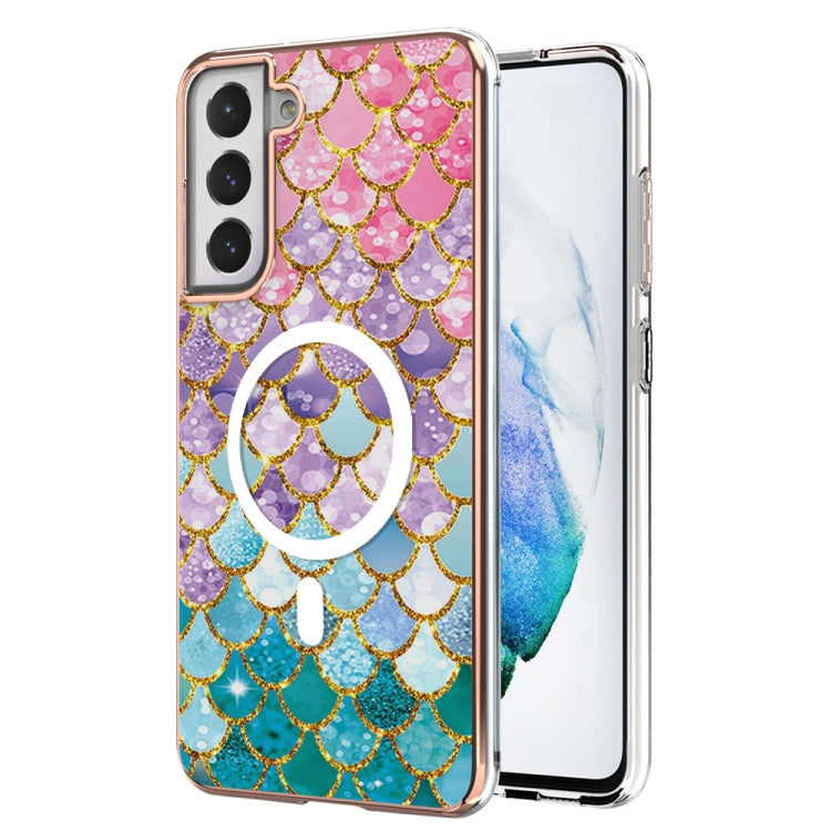 For Samsung Galaxy S21 FE 5G Marble Pattern Dual-side IMD Magsafe TPU Phone Case(Colorful Scales) - Galaxy Phone Cases by PMC TechLife | Online Shopping South Africa | PMC TechLife