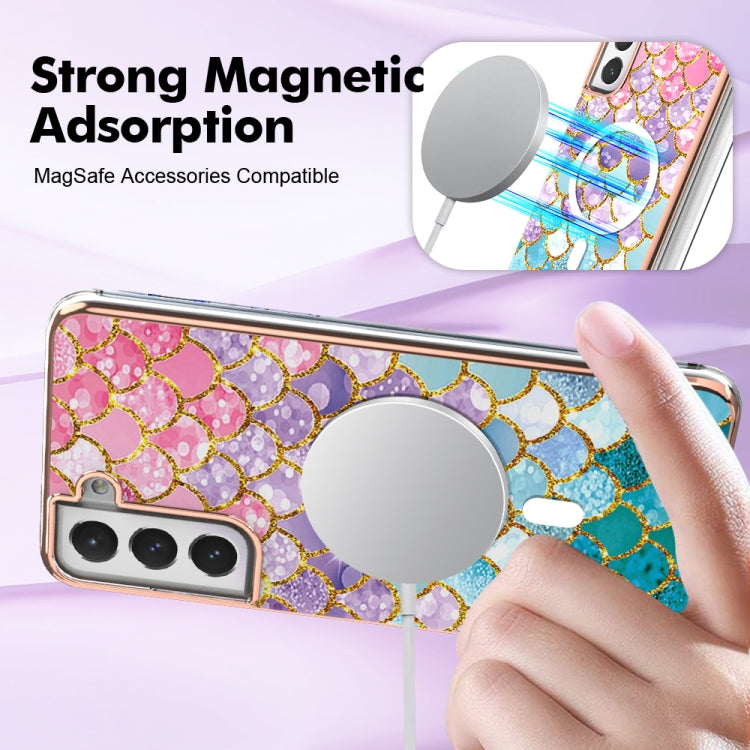 For Samsung Galaxy S21 FE 5G Marble Pattern Dual-side IMD Magsafe TPU Phone Case(Colorful Scales) - Galaxy Phone Cases by PMC TechLife | Online Shopping South Africa | PMC TechLife