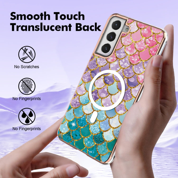 For Samsung Galaxy S21 FE 5G Marble Pattern Dual-side IMD Magsafe TPU Phone Case(Colorful Scales) - Galaxy Phone Cases by PMC TechLife | Online Shopping South Africa | PMC TechLife