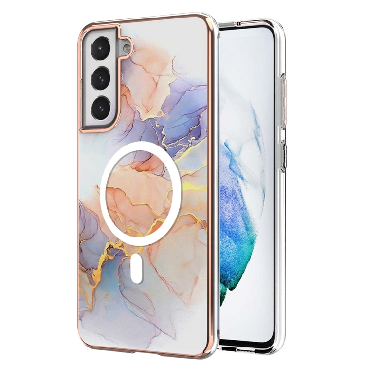 For Samsung Galaxy S21 FE 5G Marble Pattern Dual-side IMD Magsafe TPU Phone Case(White Marble) - Galaxy Phone Cases by PMC TechLife | Online Shopping South Africa | PMC TechLife