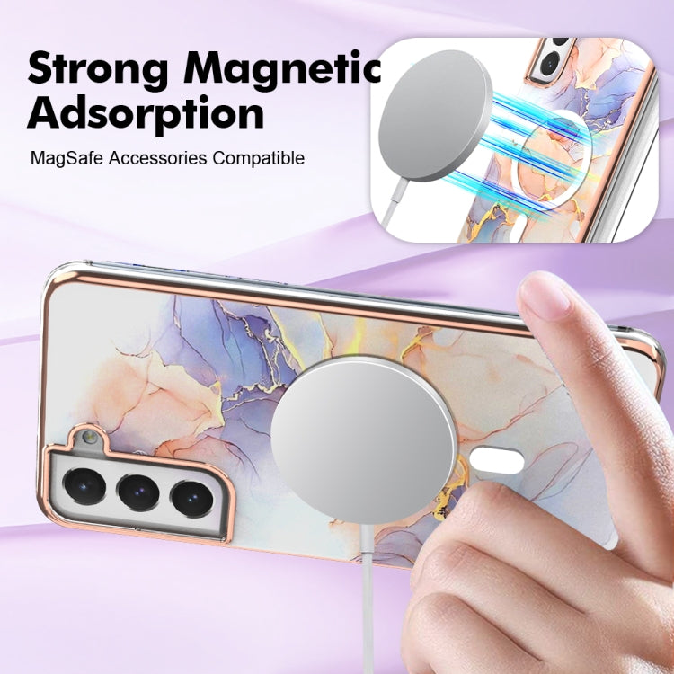 For Samsung Galaxy S21 FE 5G Marble Pattern Dual-side IMD Magsafe TPU Phone Case(White Marble) - Galaxy Phone Cases by PMC TechLife | Online Shopping South Africa | PMC TechLife