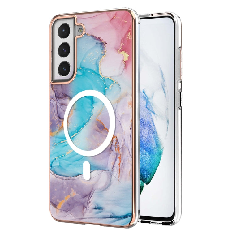 For Samsung Galaxy S21 FE 5G Marble Pattern Dual-side IMD Magsafe TPU Phone Case(Blue Marble) - free shipping - PMC TechLife - Order now!
