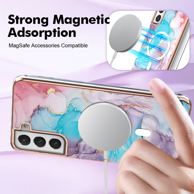 For Samsung Galaxy S21 FE 5G Marble Pattern Dual-side IMD Magsafe TPU Phone Case(Blue Marble) - free shipping - PMC TechLife - Order now!