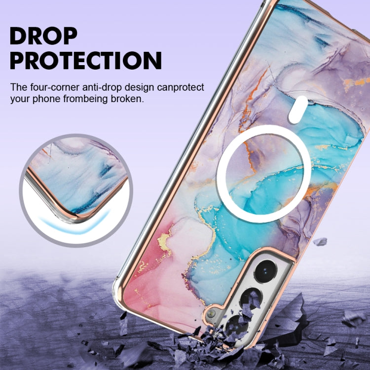 For Samsung Galaxy S21 FE 5G Marble Pattern Dual-side IMD Magsafe TPU Phone Case(Blue Marble) - free shipping - PMC TechLife - Order now!