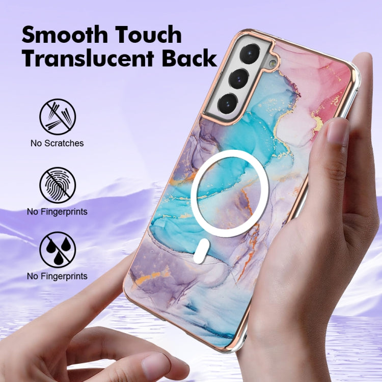 For Samsung Galaxy S21 FE 5G Marble Pattern Dual-side IMD Magsafe TPU Phone Case(Blue Marble) - free shipping - PMC TechLife - Order now!