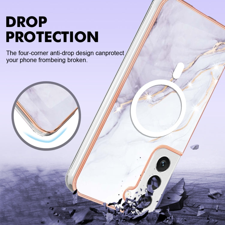 For Samsung Galaxy S22+ 5G Marble Pattern Dual-side IMD Magsafe TPU Phone Case(White 006) - Galaxy S22+ 5G Cases by PMC TechLife | Online Shopping South Africa | PMC TechLife | Buy Now Pay Later Mobicred