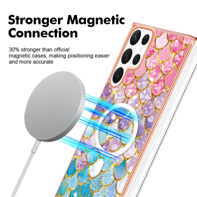 For Samsung Galaxy S22 Ultra 5G Marble Pattern Dual-side IMD Magsafe TPU Phone Case(Colorful Scales) - Galaxy S22 Ultra 5G Cases by PMC TechLife | Online Shopping South Africa | PMC TechLife
