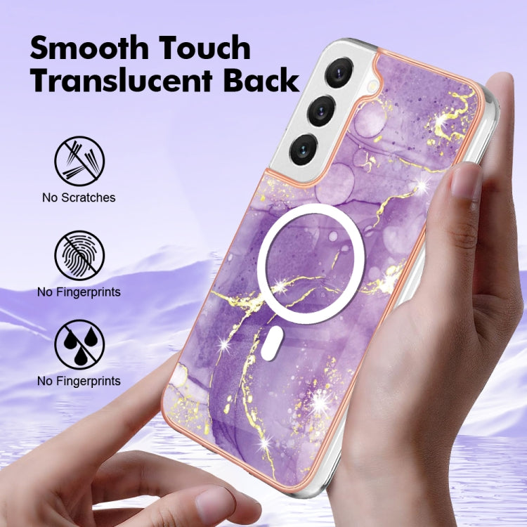 For Samsung Galaxy S23 5G Marble Pattern Dual-side IMD Magsafe TPU Phone Case(Purple 002) - Galaxy S23 5G Cases by PMC TechLife | Online Shopping South Africa | PMC TechLife