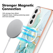 For Samsung Galaxy S23+ 5G Marble Pattern Dual-side IMD Magsafe TPU Phone Case(Green 003)