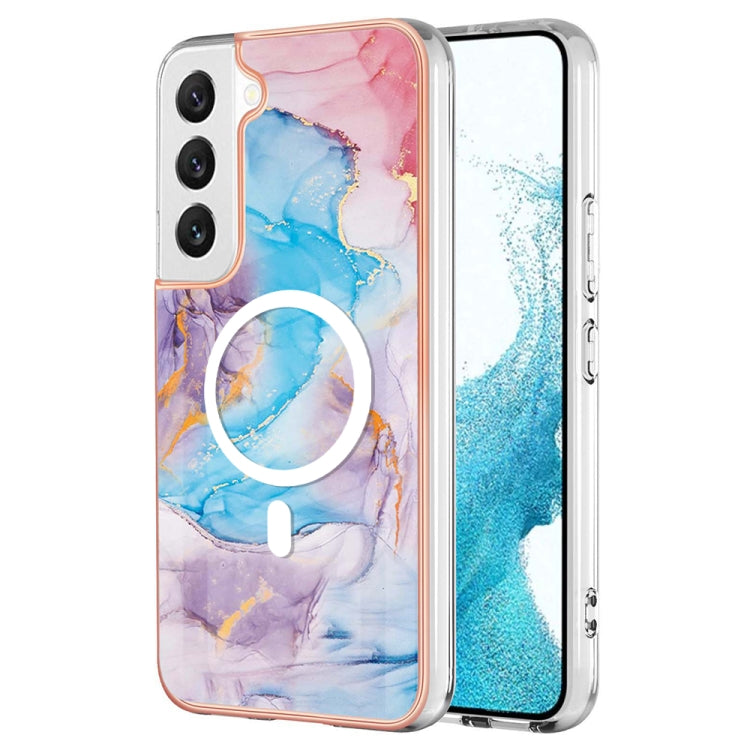 For Samsung Galaxy S23+ 5G Marble Pattern Dual-side IMD Magsafe TPU Phone Case(Blue Marble) - Galaxy S23+ 5G Cases by PMC TechLife | Online Shopping South Africa | PMC TechLife