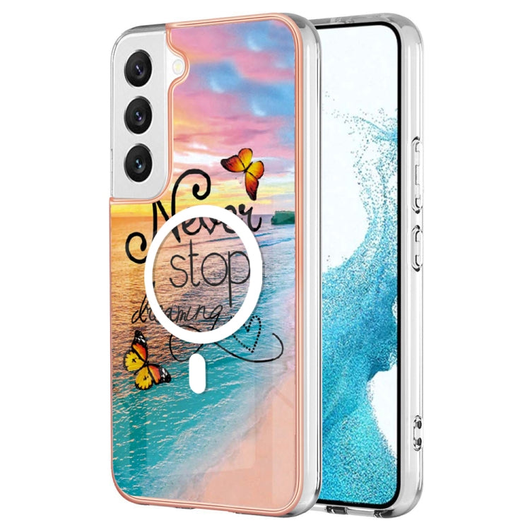 For Samsung Galaxy S23+ 5G Marble Pattern Dual-side IMD Magsafe TPU Phone Case(Dream Butterfly) - Galaxy S23+ 5G Cases by PMC TechLife | Online Shopping South Africa | PMC TechLife