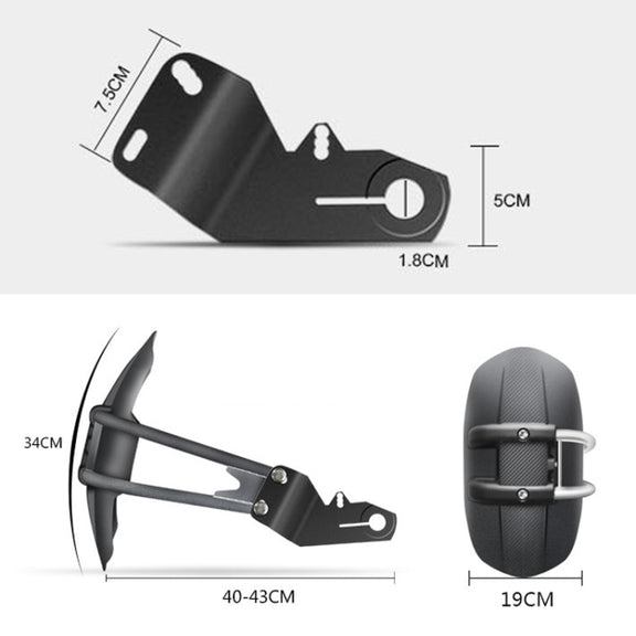 Motorcycle Stainless Steel Modified Rear Wheel Fender Dustproof Splash Flaps Mudguards Fender Guard, Style:A Style Foot