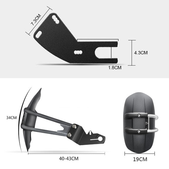 Motorcycle Stainless Steel Modified Rear Wheel Fender Dustproof Splash Flaps Mudguards Fender Guard, Style:C Style Foot