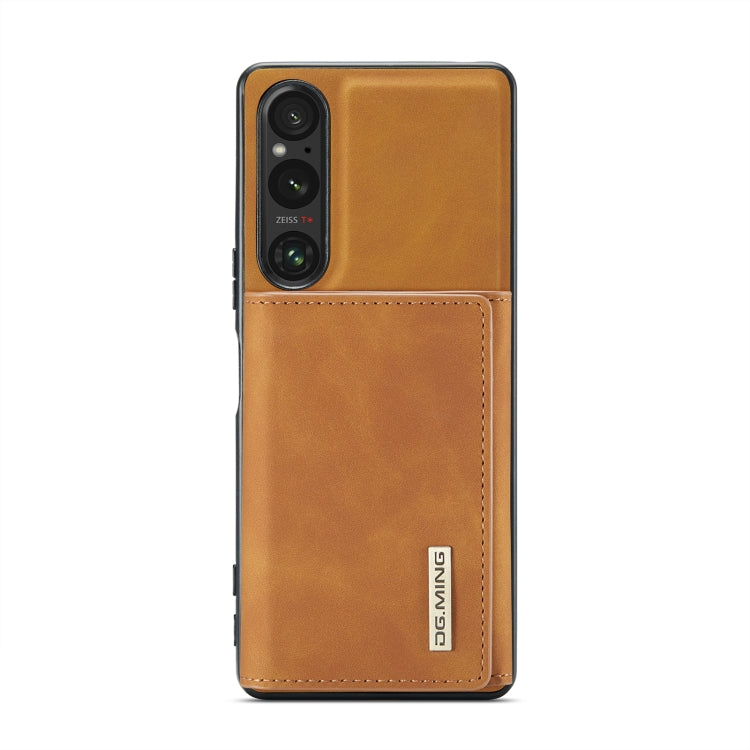 For Sony Xperia 1 V DG.MING M1 Series 3-Fold Multi Card Wallet + Magnetic Phone Case(Brown) - Sony Cases by DG.MING | Online Shopping South Africa | PMC TechLife | Buy Now Pay Later Mobicred