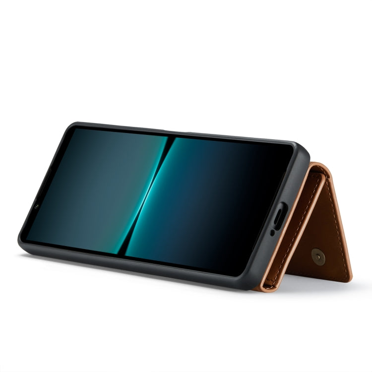 For Sony Xperia 1 V DG.MING M1 Series 3-Fold Multi Card Wallet + Magnetic Phone Case(Brown)