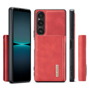 For Sony Xperia 1 V DG.MING M1 Series 3-Fold Multi Card Wallet + Magnetic Phone Case(Red)