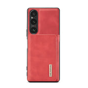 For Sony Xperia 1 V DG.MING M1 Series 3-Fold Multi Card Wallet + Magnetic Phone Case(Red)