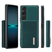 For Sony Xperia 1 V DG.MING M1 Series 3-Fold Multi Card Wallet + Magnetic Phone Case(Green)