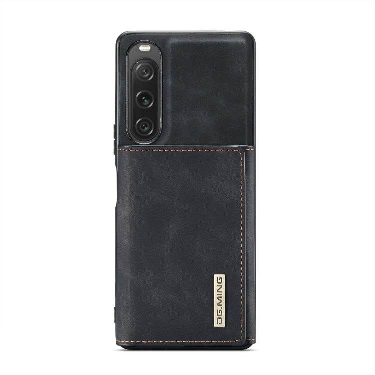 For Sony Xperia 10 V DG.MING M1 Series 3-Fold Multi Card Wallet + Magnetic Phone Case(Black) - Sony Cases by DG.MING | Online Shopping South Africa | PMC TechLife | Buy Now Pay Later Mobicred