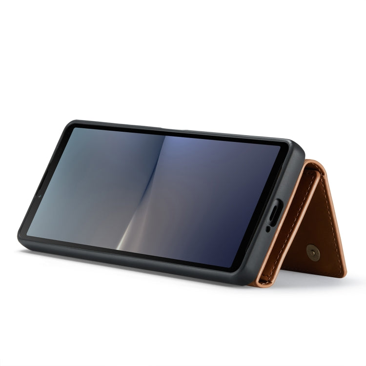 For Sony Xperia 10 V DG.MING M1 Series 3-Fold Multi Card Wallet + Magnetic Phone Case(Brown)