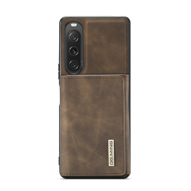 For Sony Xperia 10 V DG.MING M1 Series 3-Fold Multi Card Wallet + Magnetic Phone Case(Coffee) - Sony Cases by DG.MING | Online Shopping South Africa | PMC TechLife | Buy Now Pay Later Mobicred