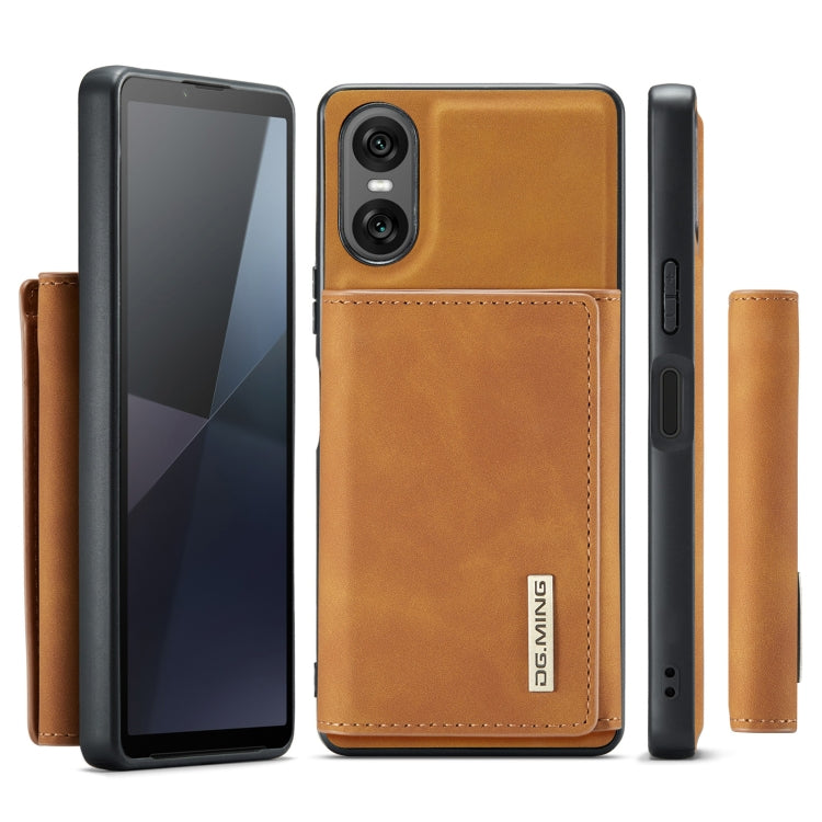 For Sony Xperia 10 VI DG.MING M1 Series 3-Fold Multi Card Wallet + Magnetic Phone Case(Brown) - Sony Cases by DG.MING | Online Shopping South Africa | PMC TechLife | Buy Now Pay Later Mobicred