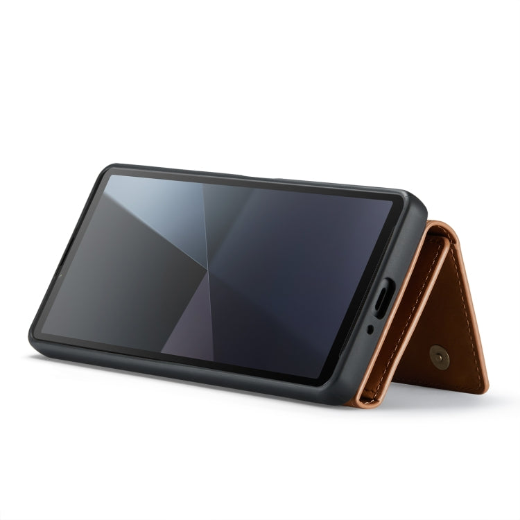 For Sony Xperia 10 VI DG.MING M1 Series 3-Fold Multi Card Wallet + Magnetic Phone Case(Brown)