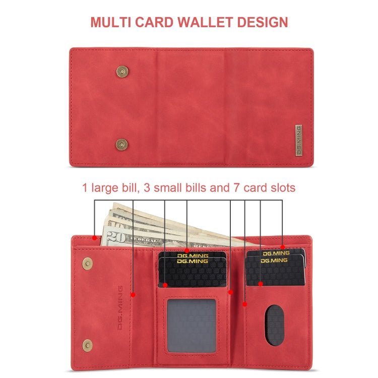 For Sony Xperia 10 VI DG.MING M1 Series 3-Fold Multi Card Wallet + Magnetic Phone Case(Red)