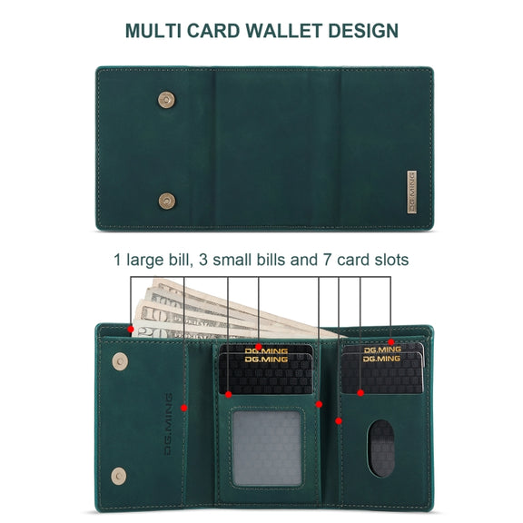 For Sony Xperia 10 VI DG.MING M1 Series 3-Fold Multi Card Wallet + Magnetic Phone Case(Green)