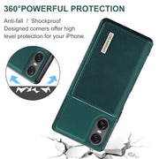 For Sony Xperia 10 VI DG.MING M1 Series 3-Fold Multi Card Wallet + Magnetic Phone Case(Green)