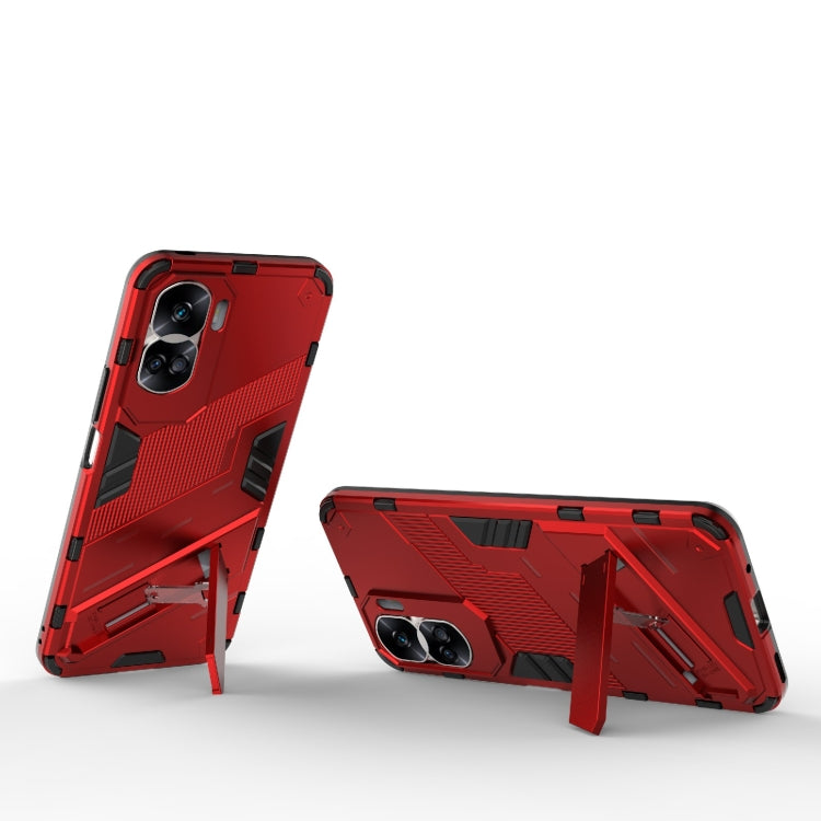 For Honor 90 Lite 5G Global Punk Armor 2 in 1 PC + TPU Phone Case with Holder(Red) - Honor Cases by PMC TechLife | Online Shopping South Africa | PMC TechLife | Buy Now Pay Later Mobicred