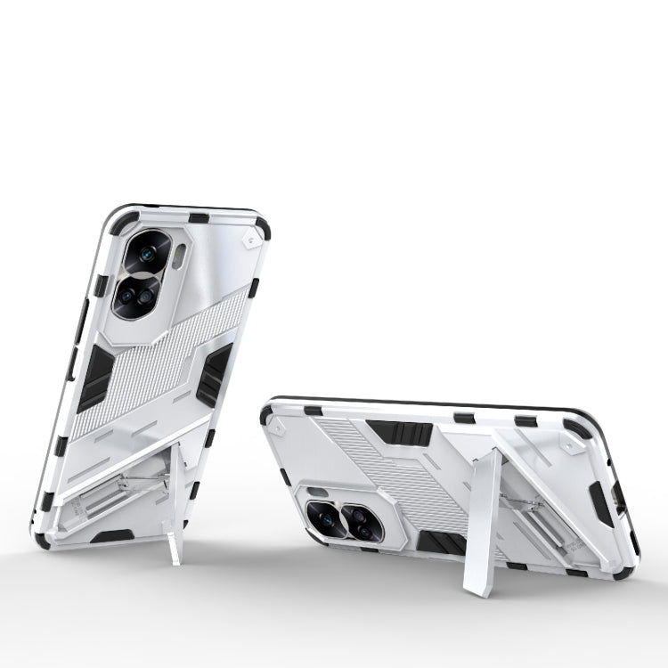 For Honor 90 Lite 5G Global Punk Armor 2 in 1 PC + TPU Phone Case with Holder(White) - Honor Cases by PMC TechLife | Online Shopping South Africa | PMC TechLife | Buy Now Pay Later Mobicred
