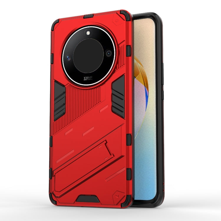 For Honor X50 5G Global / X9B Punk Armor 2 in 1 PC + TPU Phone Case with Holder(Red) - Honor Cases by PMC TechLife | Online Shopping South Africa | PMC TechLife | Buy Now Pay Later Mobicred