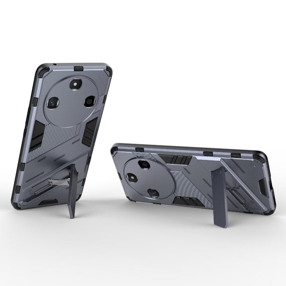 For Honor X50 5G Global / X9B Punk Armor 2 in 1 PC + TPU Phone Case with Holder(Grey)
