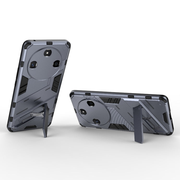For Honor X50 5G Global / X9B Punk Armor 2 in 1 PC + TPU Phone Case with Holder(Grey)