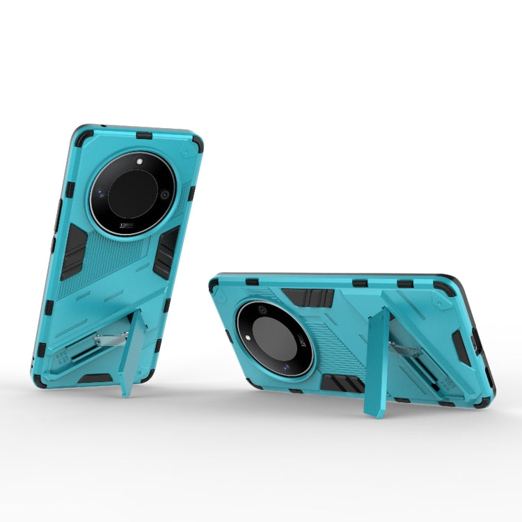 For Honor X50 5G Global / X9B Punk Armor 2 in 1 PC + TPU Phone Case with Holder(Blue) - Honor Cases by PMC TechLife | Online Shopping South Africa | PMC TechLife | Buy Now Pay Later Mobicred